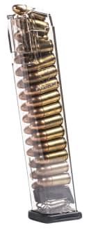 ETS Group GLK9170 Pistol Mags Competition Legal 27rd Extended 9mm Luger Compatible w/Glock 17/18/19/19X/26/34/45 Gen1-5 Clear Polymer 3