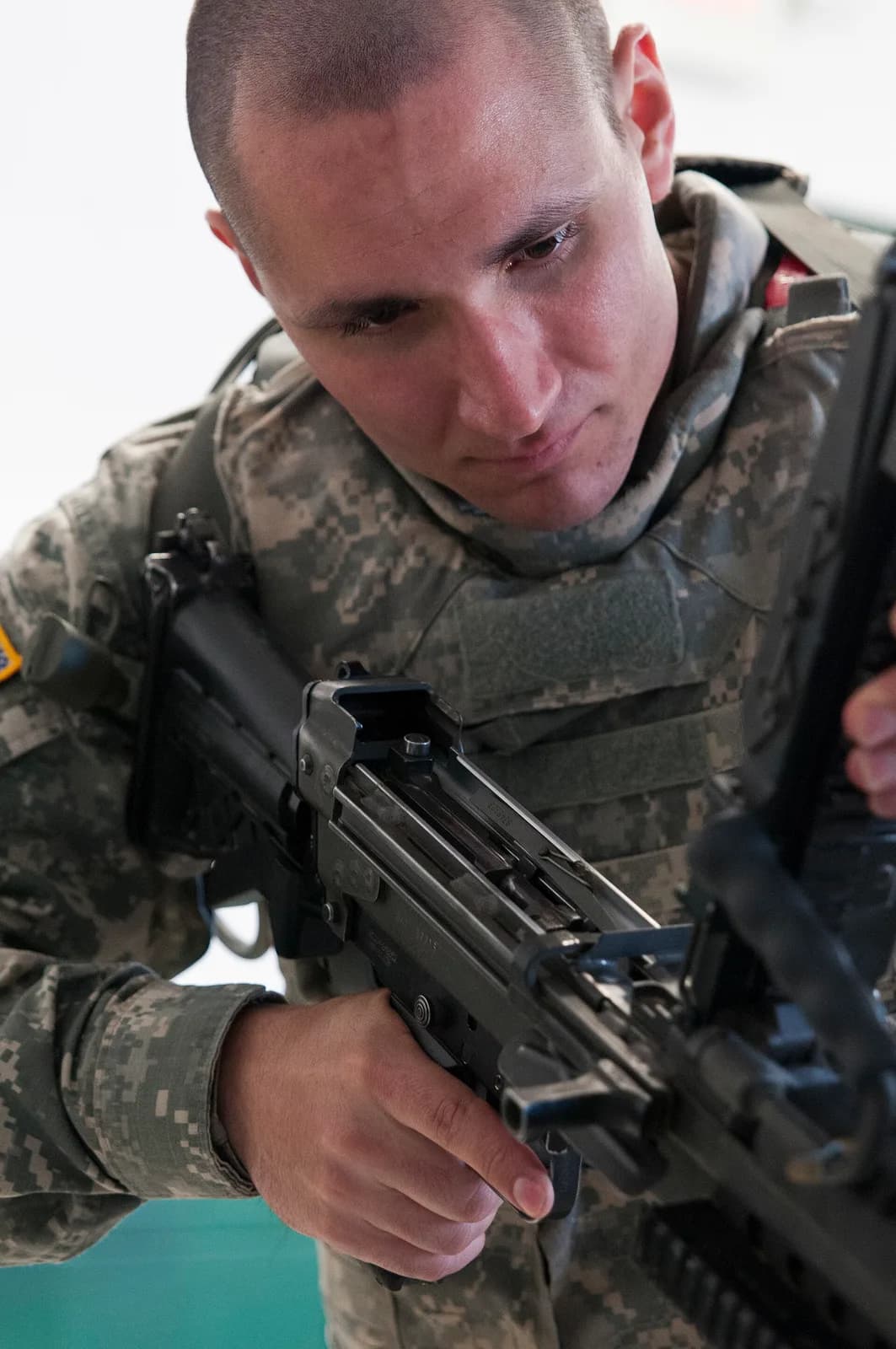 Competitor in tactical gear during 3-gun competition