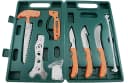 AccuSharp 728C Game Processing Kit Butcher/Caper/Gut-Hook/Bone Saw/Ribcage Spreader Gut Hook/Saw/Plain Stainless Steel Blade Orange FRN Handle 2