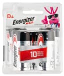 Energizer E95BP4 MAX D Batteries Black & Silver Alkaline 1.5 Volt, Qty (4) Single Pack 3