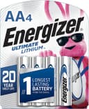 Energizer L91SBP4H3 AA Ultimate Lithium Silver 1.5V Lithium, Qty (4) Single Pack 1