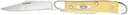 Case 00030 Peanut 2.10"/1.53" Folding Clip/Pen Plain Tumble Polish Chrome Vanadium Blade/Smooth Yellow Synthetic Handle 2