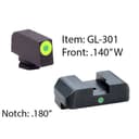 Ameriglo Tritium i-Dot Night Sight Set for Select Glocks / Front Outline Color – LumiGreen / Rear Metal Style – New 2