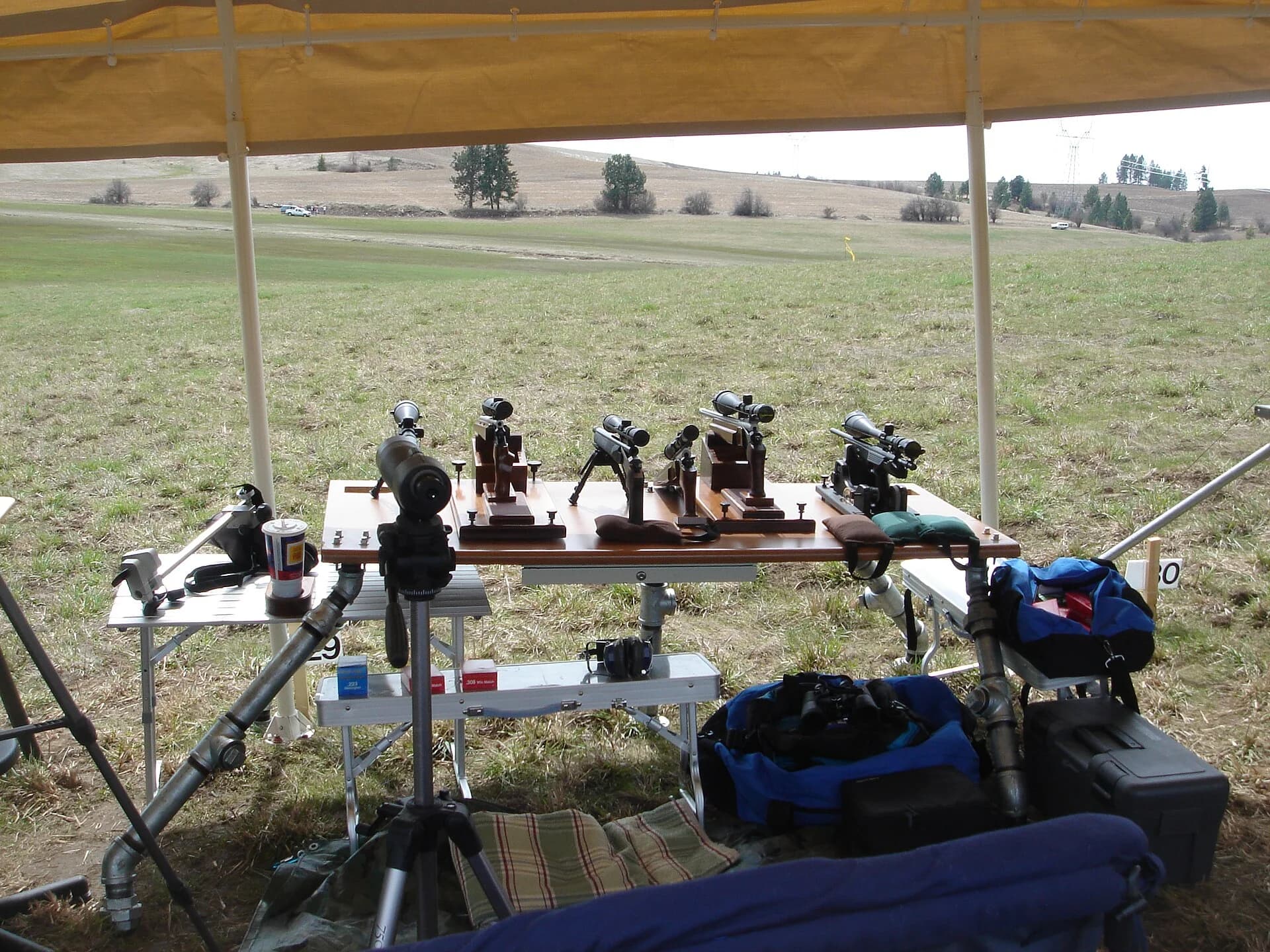 IHMSA metallic silhouette targets on rifle range