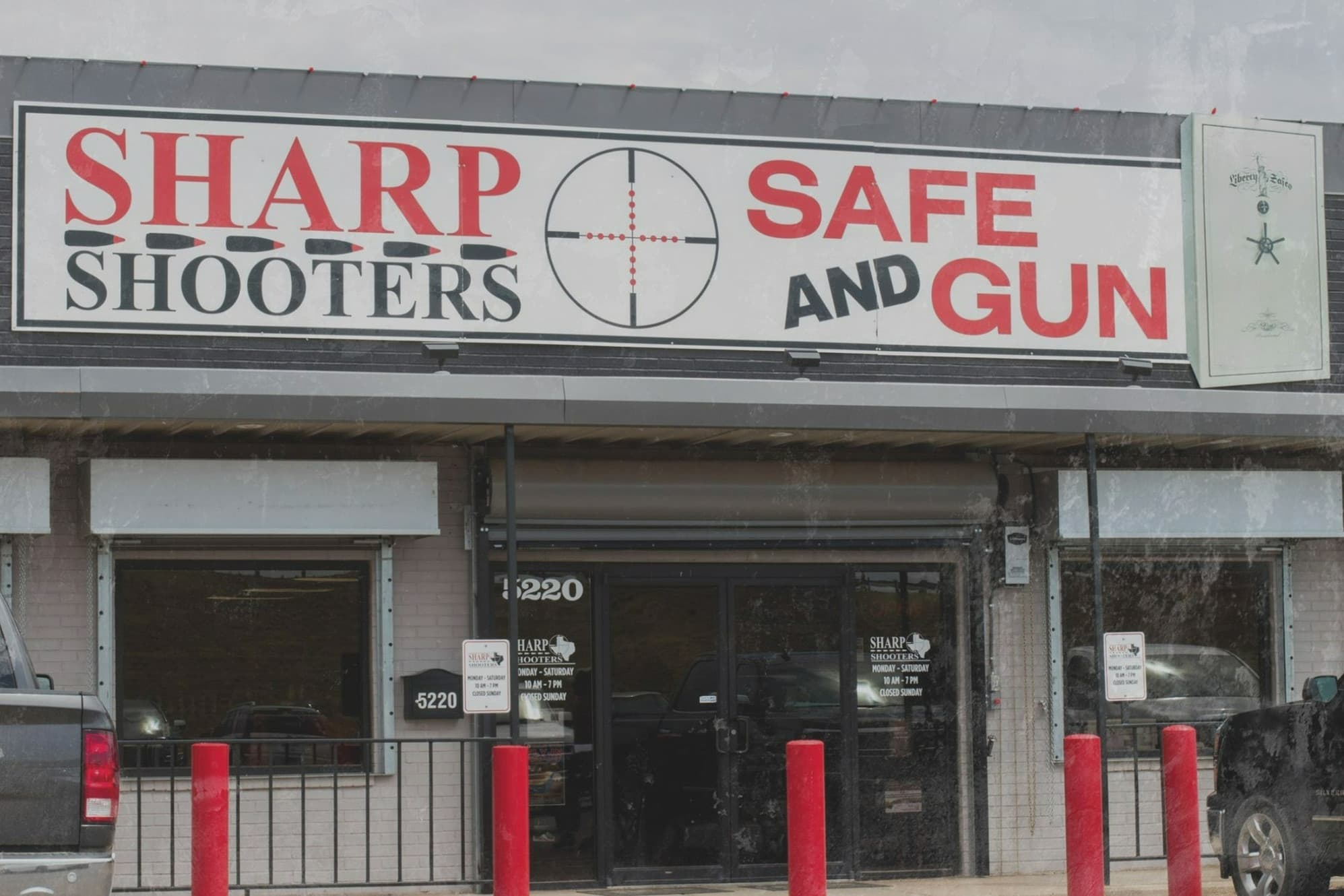 Sharp Shooters Safe and Gun logo